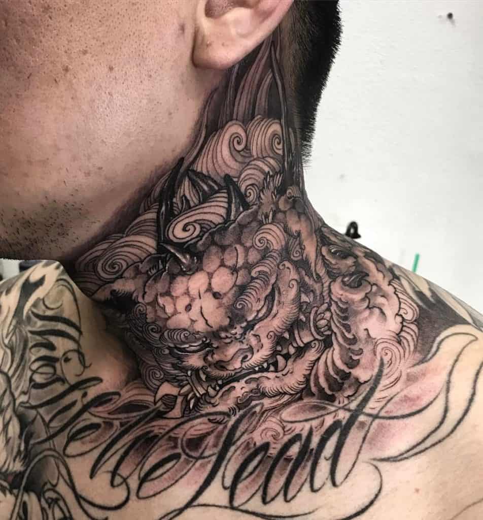 Stylish Neck Tattoo for Men