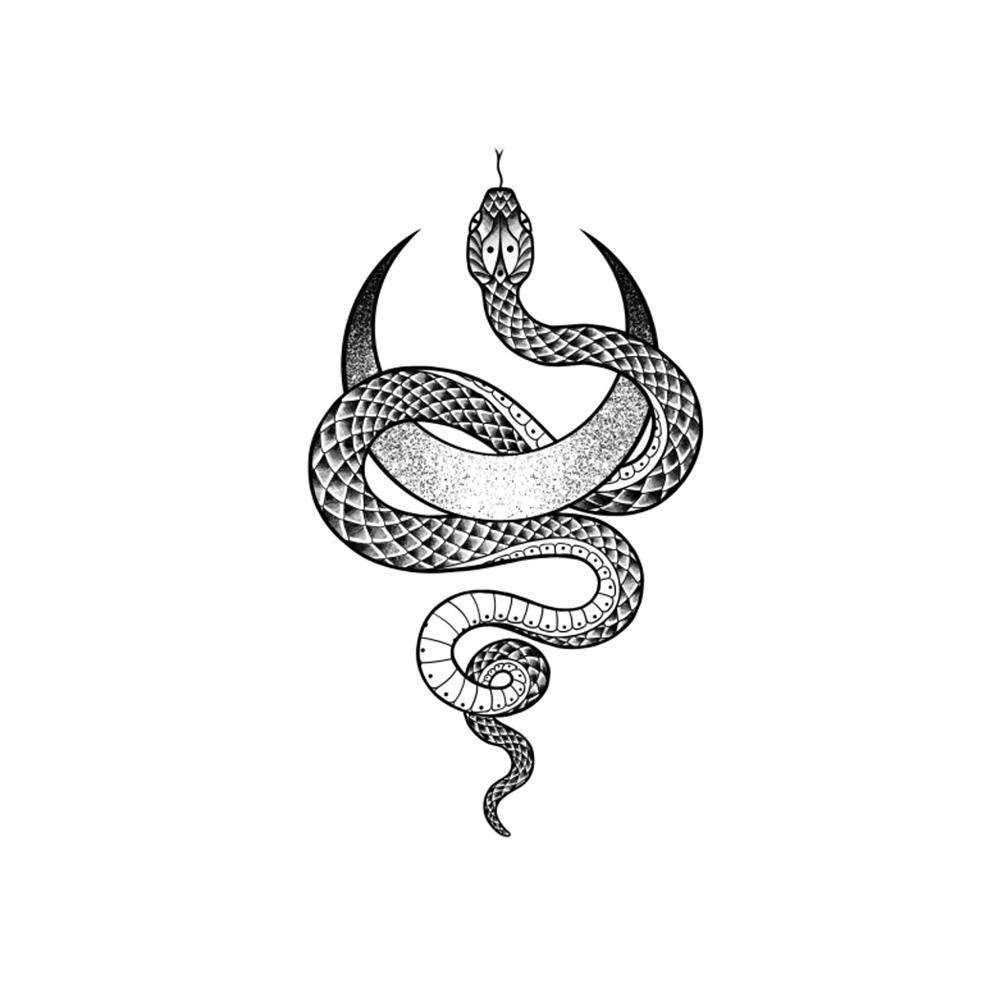 Elizabeth Forsman on Instagram Halfforgotten dream  Tattoo permit  available link in bio  drawing art design snake snakeart  snakedesign snaketattoo moontattoo