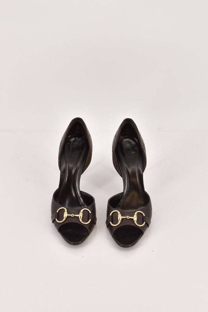 gucci peep toe pumps