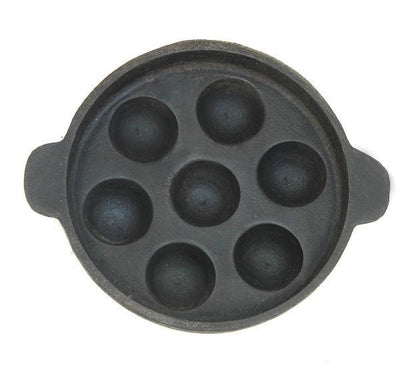 Cast Iron Paniyarakkal, Paniyaram Pan 7 Pits, Pre-Seasoned