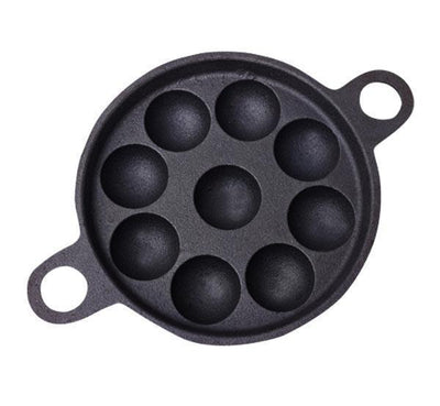 Cast Iron Paniyaram Pan 7 Pits, Pre-Seasoned, 7.6 Inches