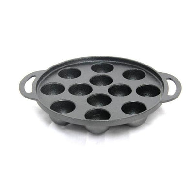 Cast Iron Paniyaram Pan 7 Pits, Pre-Seasoned, 7.6 Inches