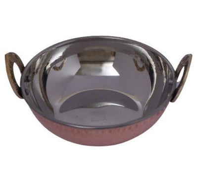 Heavy Duty Hammered Brass Kadhai or Karahi with Tin Coating, Round - 2 – JS  Hotelware