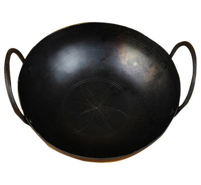 Traditional Indian Iron Kadai Wok - 18 inches with handles. — Nishi  Enterprise Inc