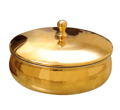 Brass Kadai with Lid - 2.5 Litre (Tin Coated)