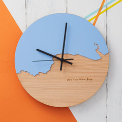 blue favourite coastline personalised clock