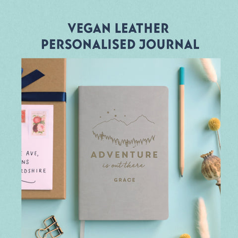 vegan leather personalised journal