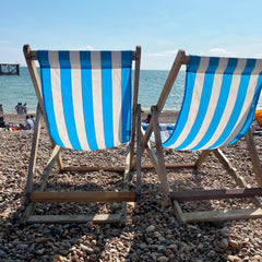 deck chairs on Brighton sea front