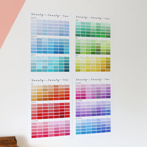 Rainbow Paint Chip Wall Planner