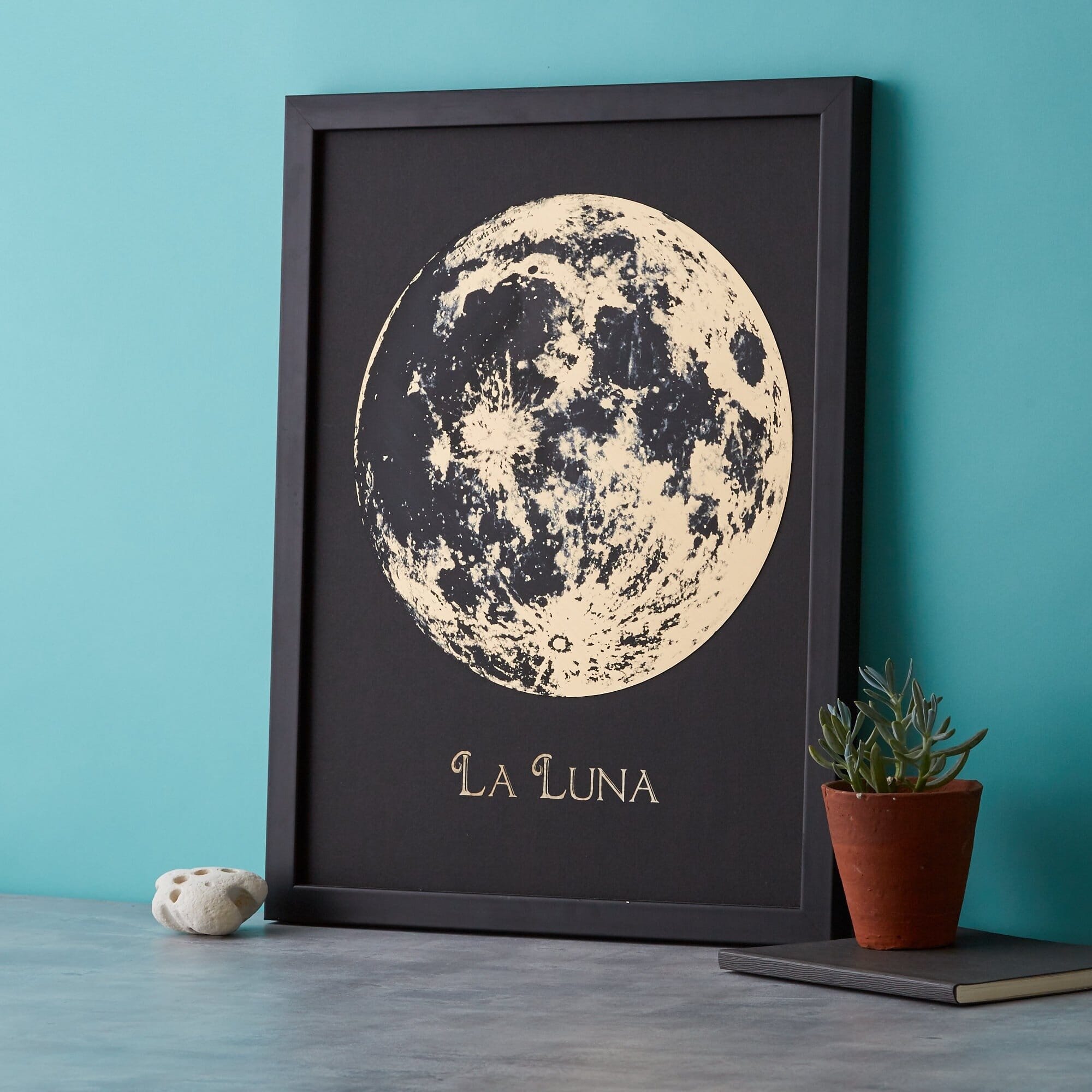 moon with picture engraved