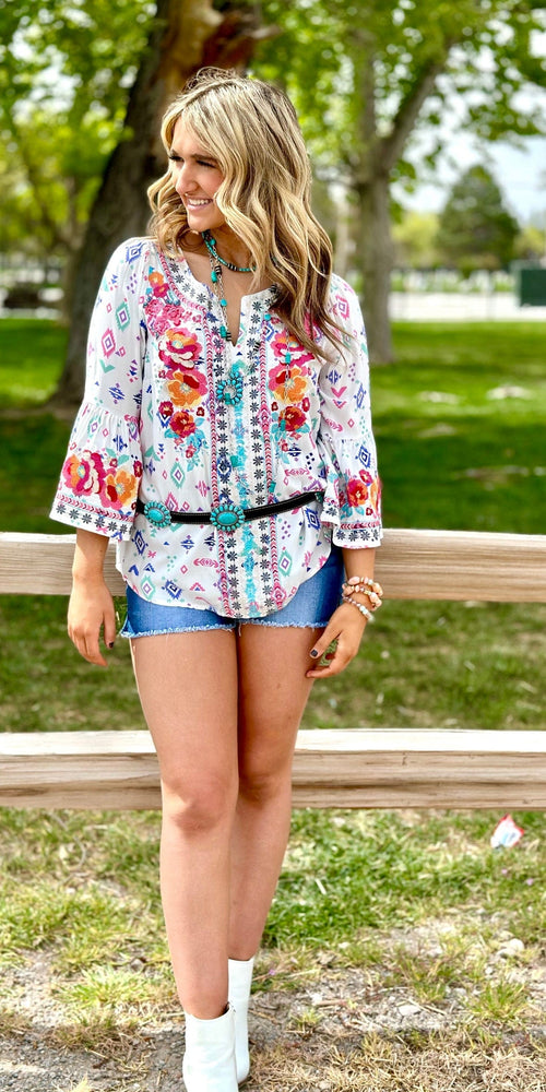 The Las Chisas Spring Embroidered Top