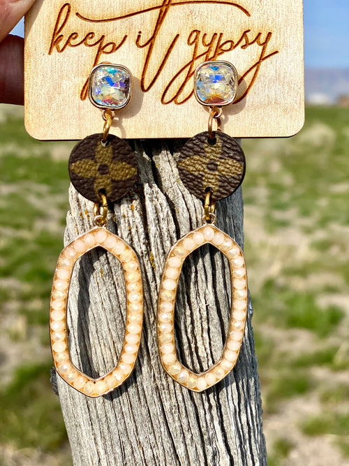 Keep It Gypsy LV Rhinestone Studded Earrings