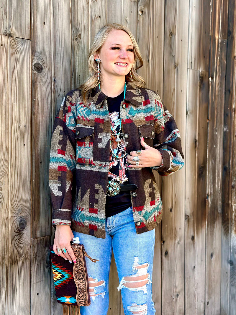 The Wrangler Aztec Arrow Shacket Jacket – Shop Envi Me