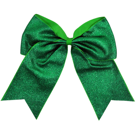 Green Glitter Cheer Ponytail Hair Bow