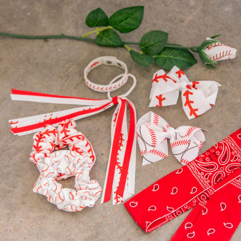 Baseball hair accessories hair ties hair bows scrunchies headband rose