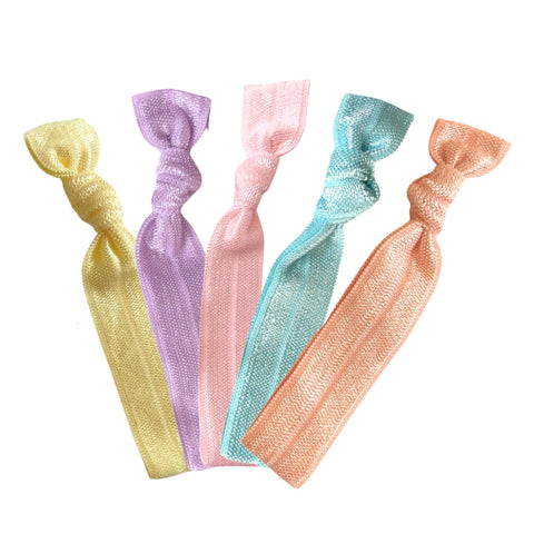 pastel ribbon hair ties 5 pack