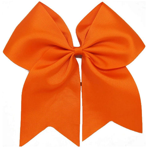 Orange Cheer Bow for Girls Large Hair Bows with Ponytail Holder Ribbon