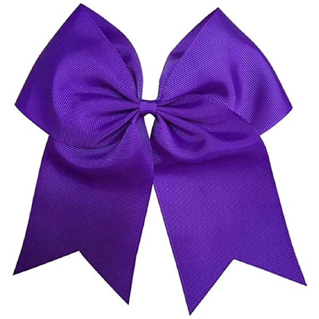 Purple Cheer Bow for Girls Large Hair Bows with Ponytail Holder Ribbon