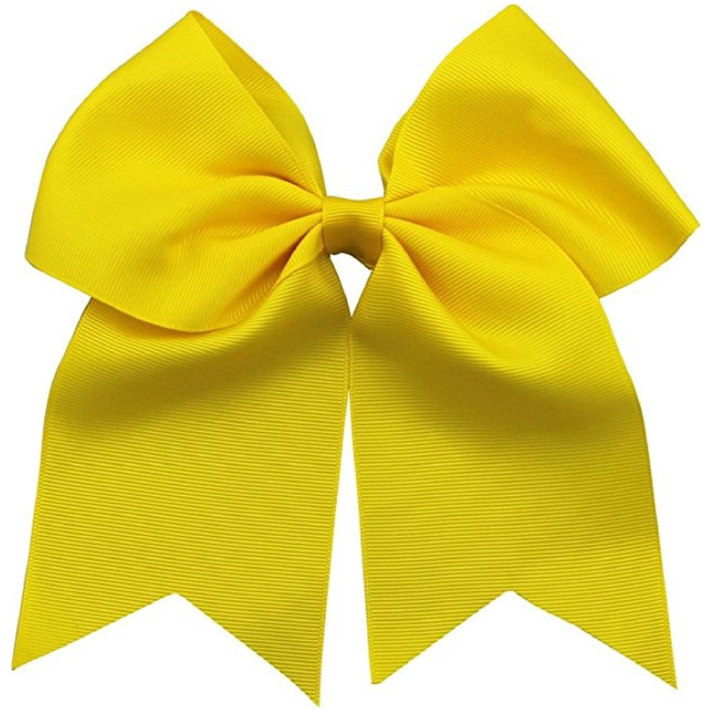 Yellow Cheer Bow for Girls Large Hair Bows with Ponytail Holder Ribbon