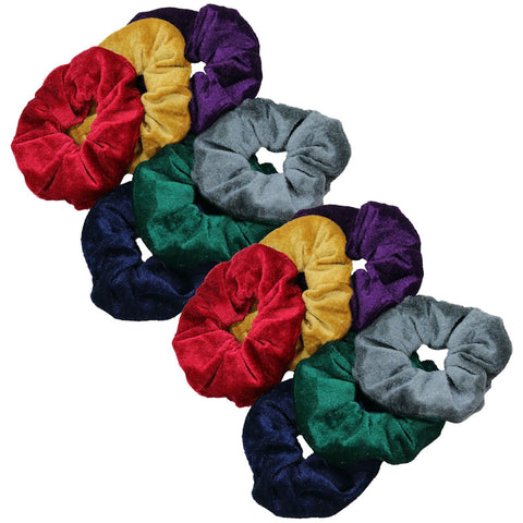 Velvet Scrunchies 12 Pack Jewel Tones