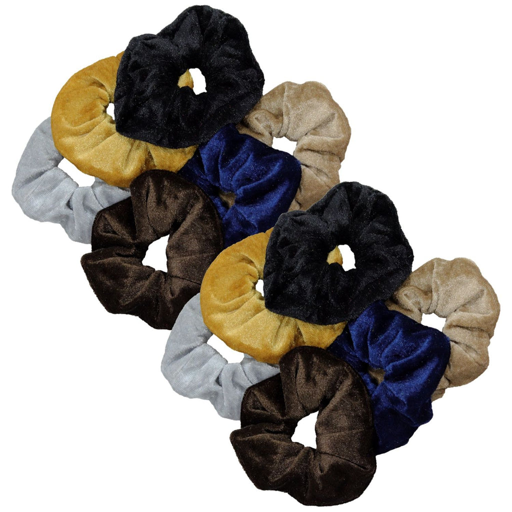 Velvet Scrunchies 12 Pack Neutrals