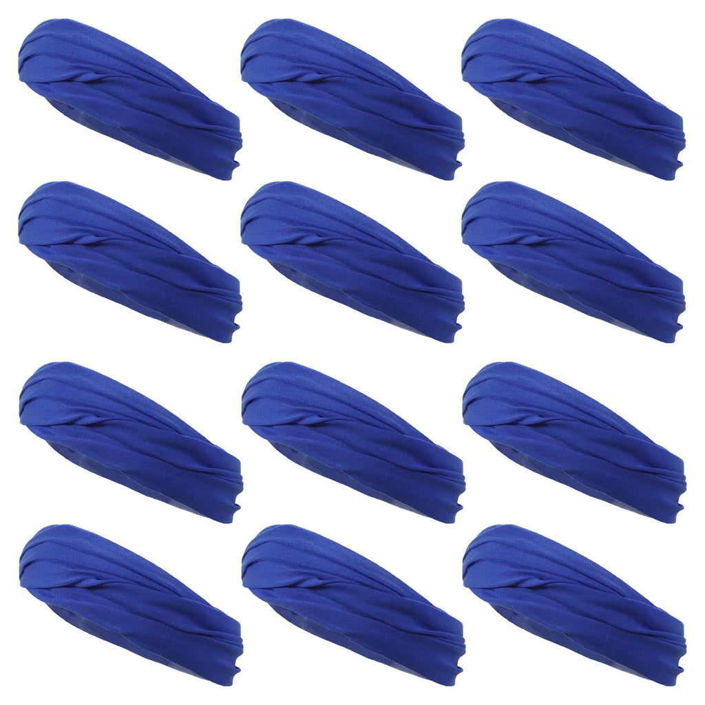 Multifunctional Headbands 12 Wide Yoga Running Workout Blue