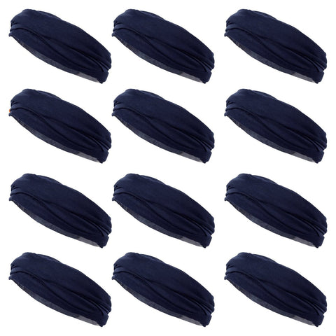 Multifunctional Headbands 12 Wide Yoga Running Workout Navy