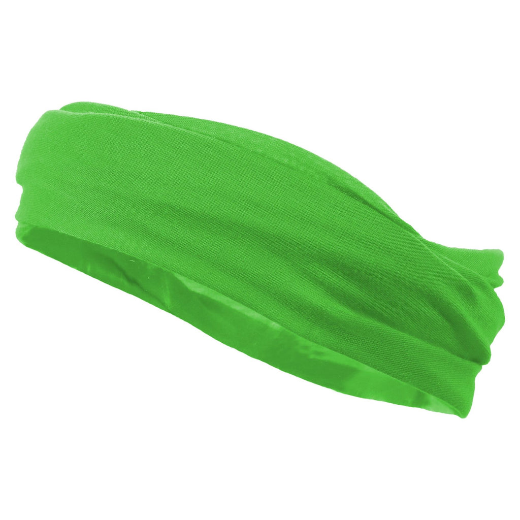 Multifunctional Headband Wide Yoga Running Workout Neon Green