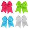 4 Bright Set Cheer Bows Large Hair Bow with Ponytail Holder Cheerleader Ponyholders Cheerleading Softball Accessories