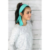 Tie Back Headband Moisture Wicking Athletic Sports Headband Light Blue