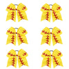 6 Softball Cheer Bow for Girls Large Hair Bows with Ponytail Holder Ribbon