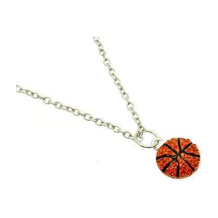 Basketball Necklace Rhinestone Small