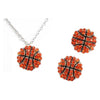 Basketball Set Post Earrings Necklace Rhinestone