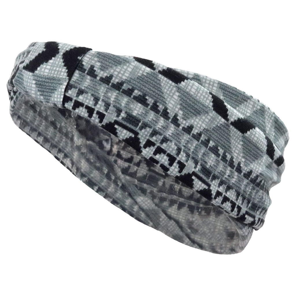 Boho Knotted Headband Black/Gray Tribal