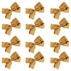 12 Gold Classic Cheer Bows Large Hair Bow with Clip