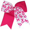 Breast Cancer Awareness Bows Pink Cheer Bow Large Hair Bow with Ponytail Holder Cheerleader Ponyholders Cheerleading Softball Accessories