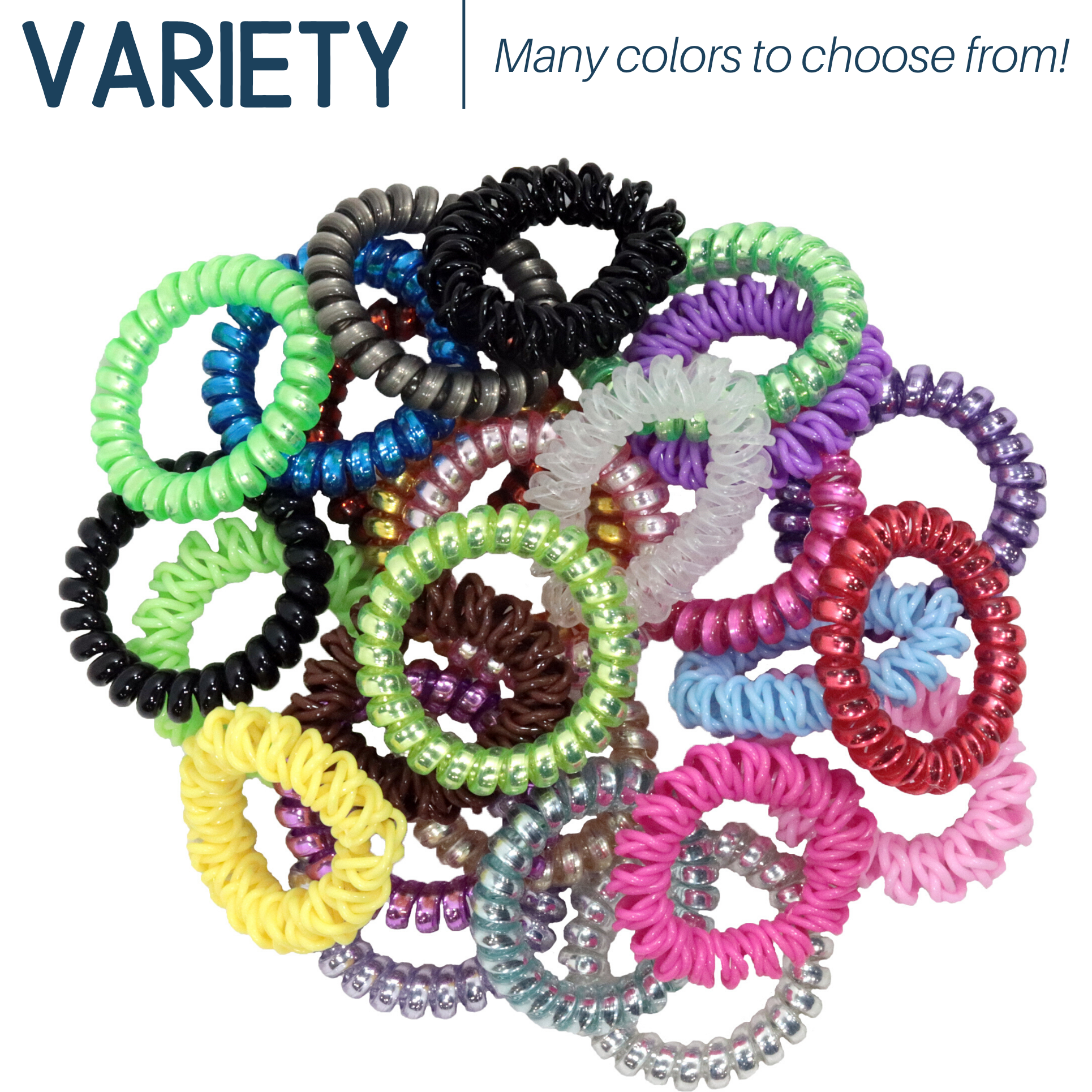 plastic hair ties spiral