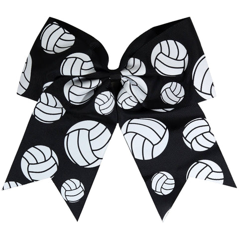 Volleyball Cheer Bow for Girls Large Sports Hair Bows with Ponytail Holder Ribbon