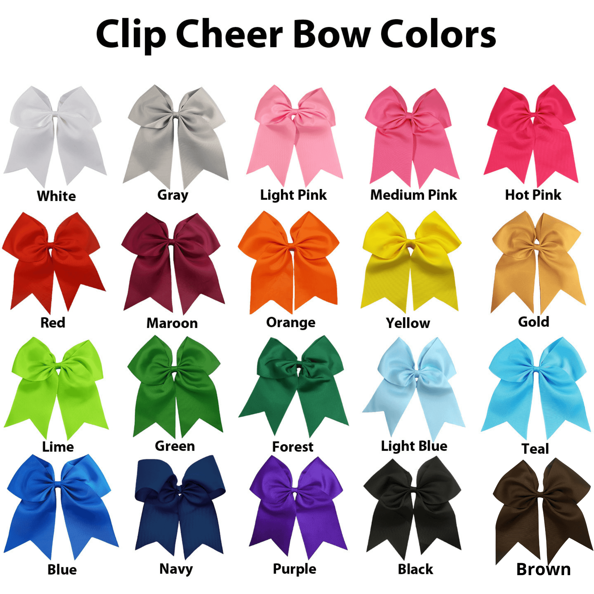 Cheer Bow for Girls Large Hair Bows with Clip Holder You Pick Colors &