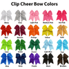 Cheer Bow for Girls Large Hair Bows with Clip Holder You Pick Colors & Quantities