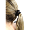 6 Black/Clear Spiral Hair Ties Elastic Coils Ponytail Holders Plastic Rubber Band