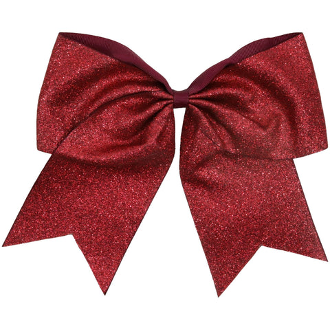 Maroon Glitter Cheer Bow for Girls Large Hair Bows with Ponytail Holder Ribbon