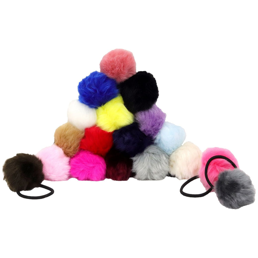 Pom Pom Ponytail Holder Rubber Bands Fluffy Pony Tail Hair Tie Elastic Hair Band Accessories You Pick Colors and Quantities