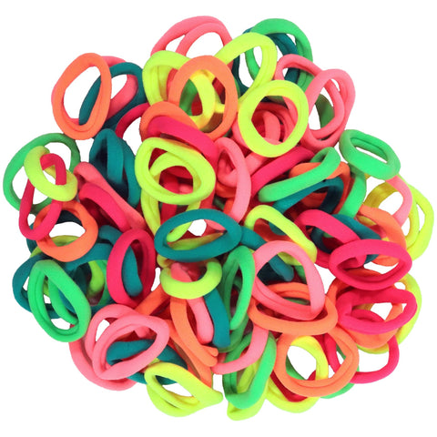 Hair Ties Terry Elastics 100 Pack Brights