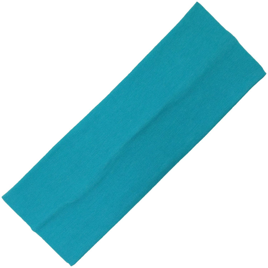 Wide Cotton Headband Soft Stretch Headbands Sweat Absorbent Elastic Head Band Teal