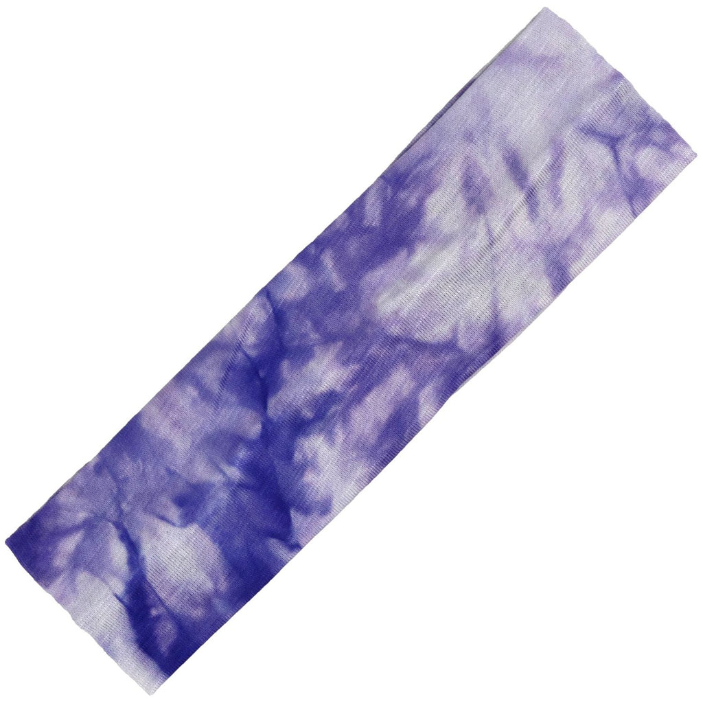 Cotton Headband Soft Stretch Headbands Sweat Absorbent Elastic Head Band Tie Dye Purple