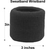 Sweatband Set 1 Terry Cotton Headband and 2 Wristbands Pack White