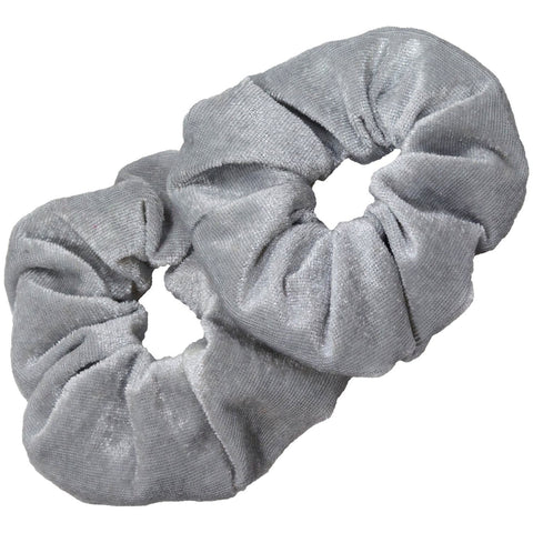 Velvet Scrunchies 2 Pack Silver