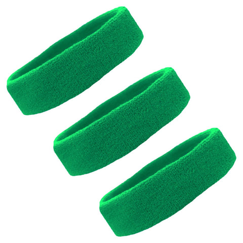 Sweatbands Terry Cotton Sports Headband Sweat Absorbing Head Band Green 3