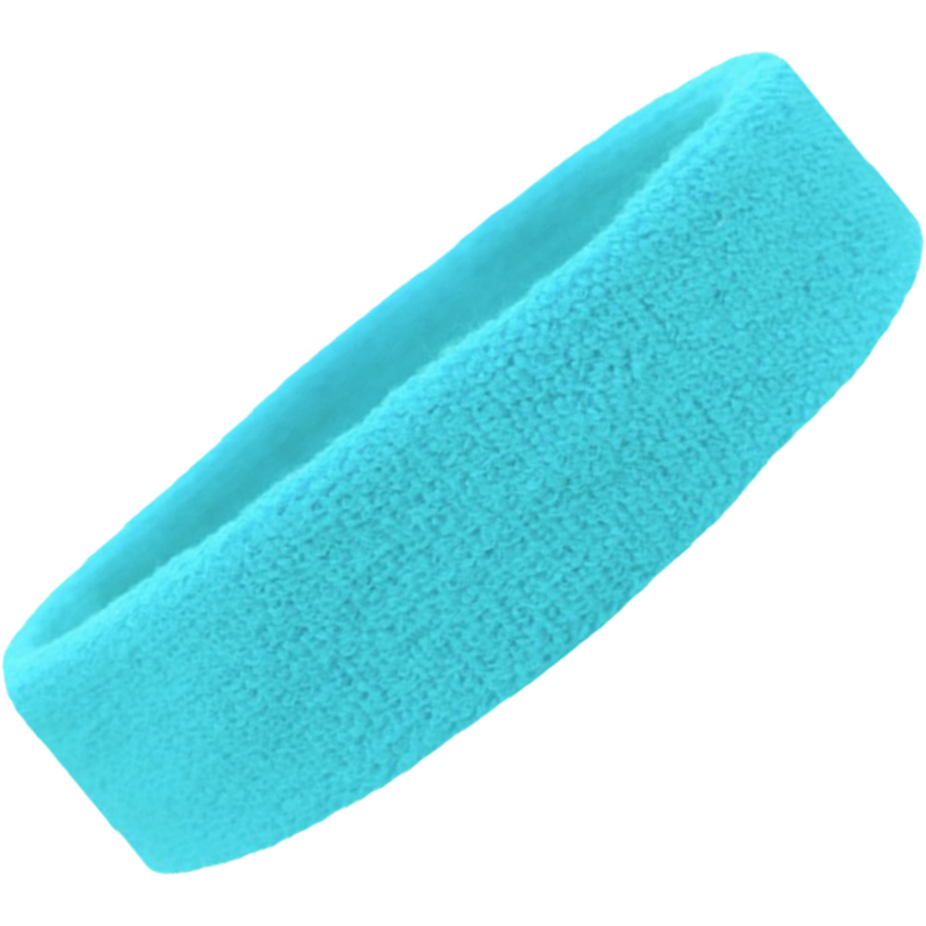 Sweatband Terry Cotton Sports Headband Sweat Absorbing Head Band Teal